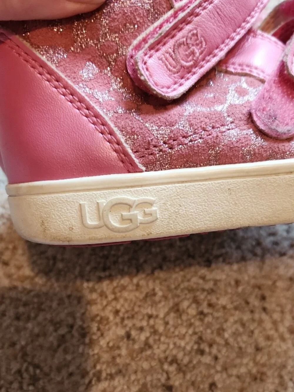 Vintage UGG Pink Glitter High-Top Sneakers Sz 10